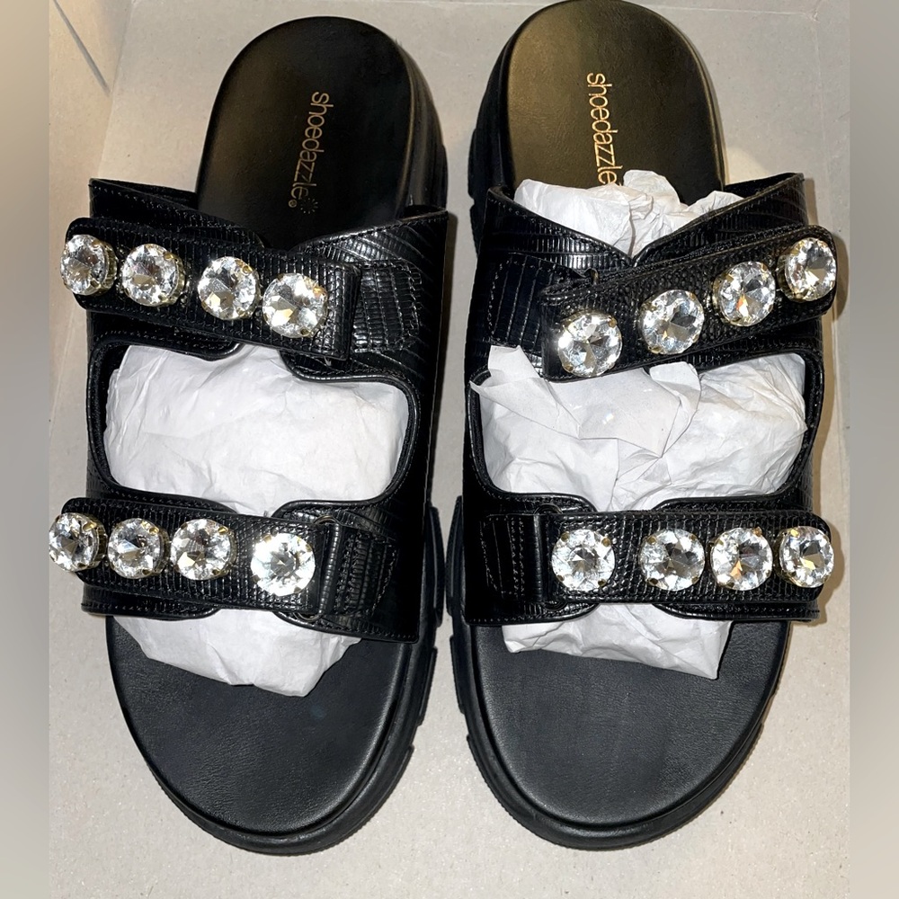 Women’s Black diamond studded sandals